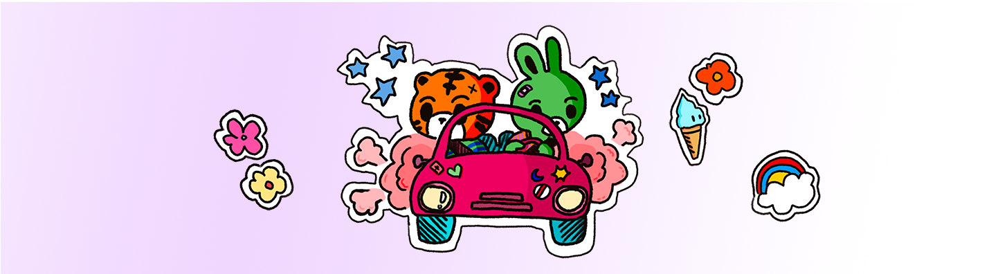 pipsqueak project character concept car ride illustration